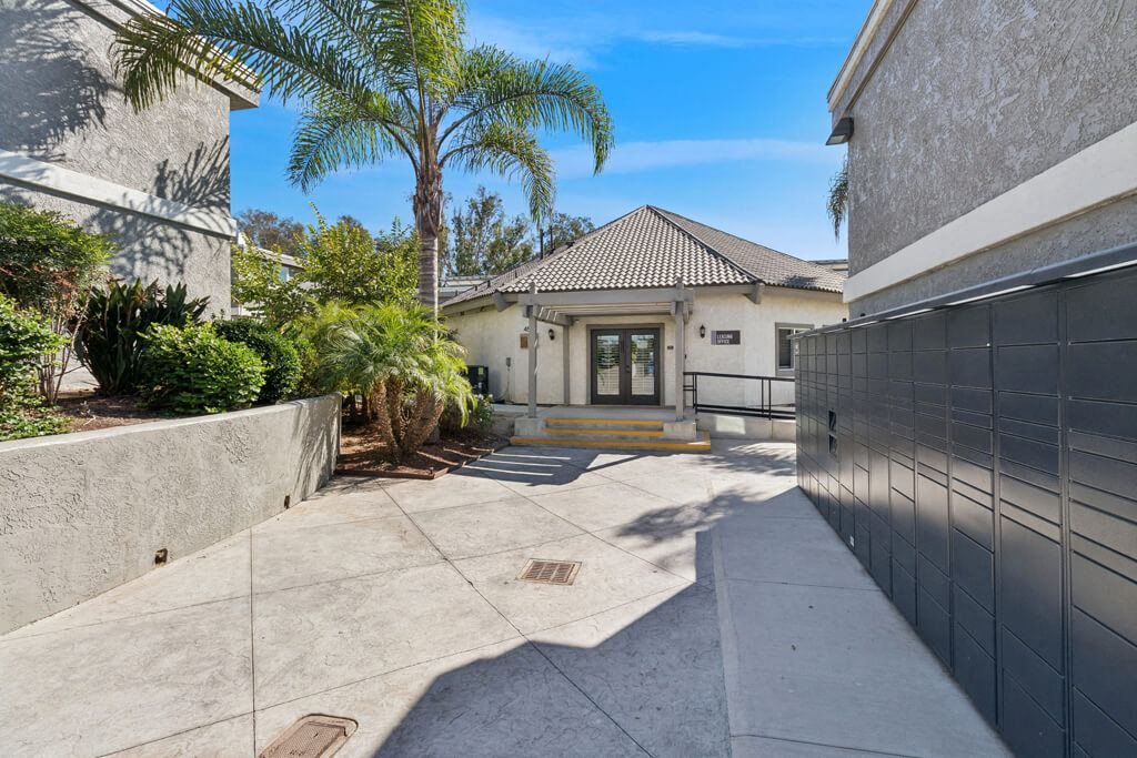 Exterior Amazon Hub and Leasing Center at Park Crest Apartments in San Diego CA